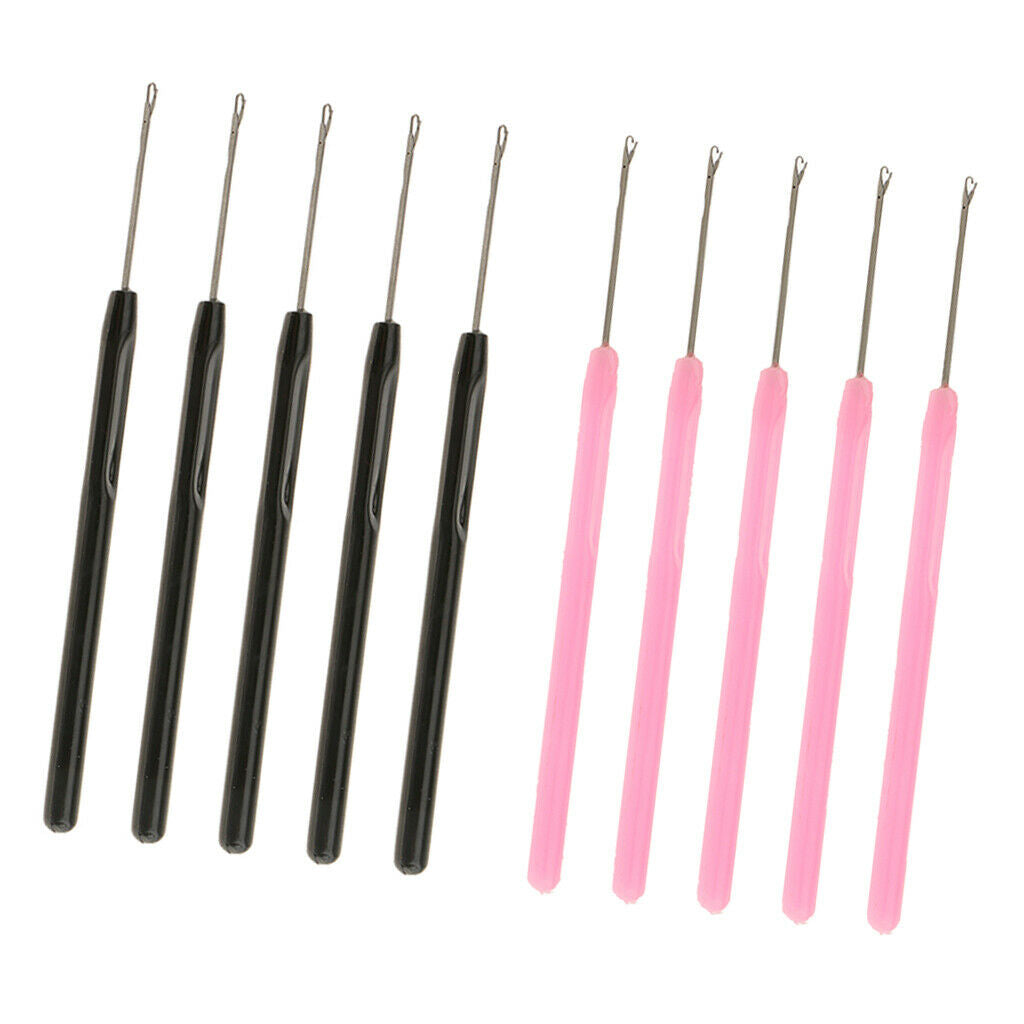 10 pieces hair extension hook needles set for hair extensions micro ring
