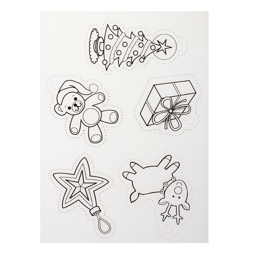 6x Christmas Shrinkable Paper Film Rough Shrink Plastic Jewelry Making Craft