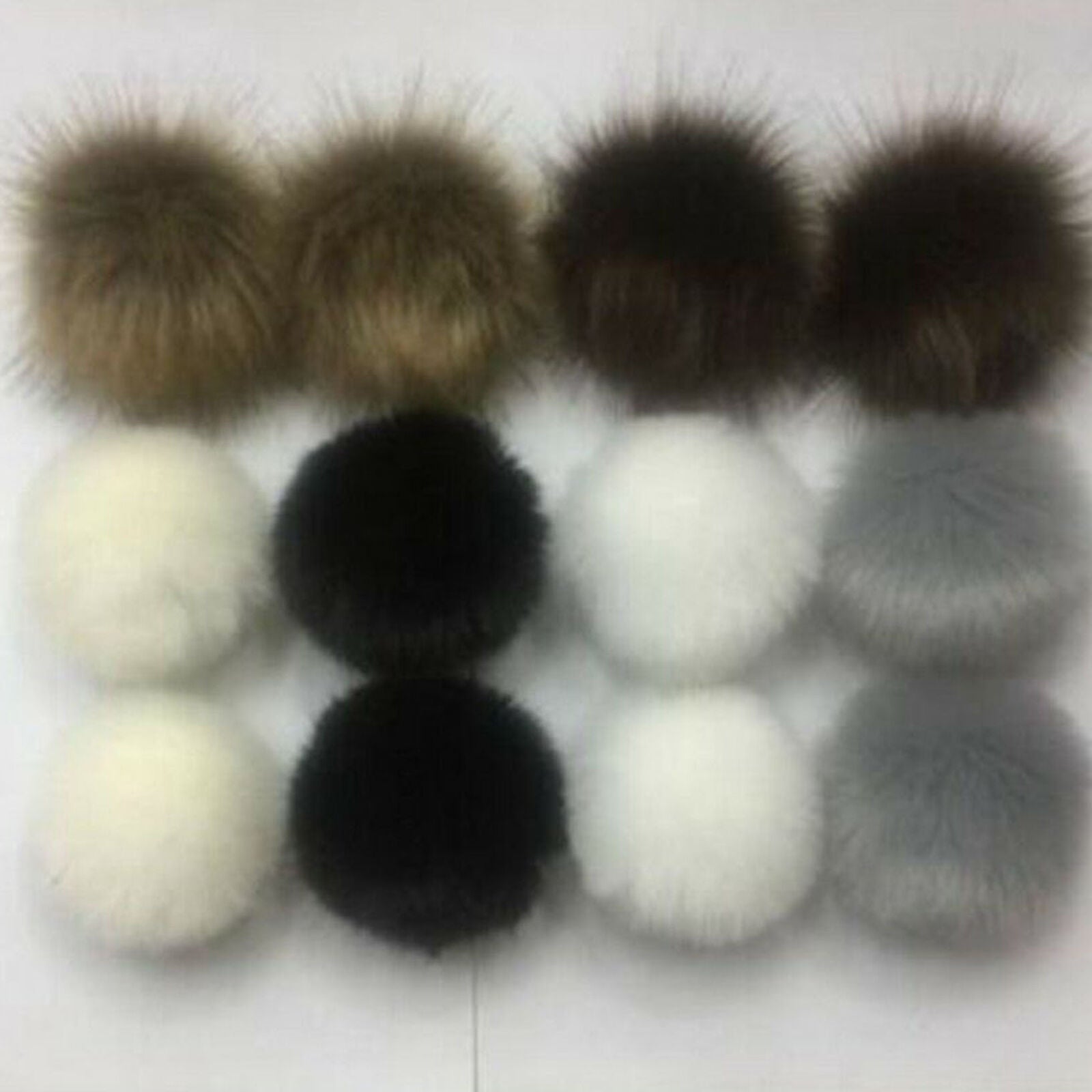 12Pcs Faux Fur PomPom Ball Fluffy Ball Pendant Accessories For Bags Hat Keychain