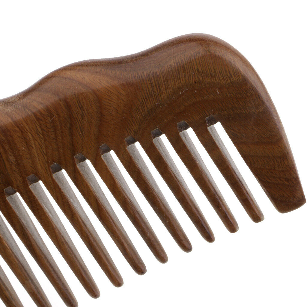 Wooden Wide Tooth Comb Natural Sandalwood Detangling Comb Hair Massage Brush