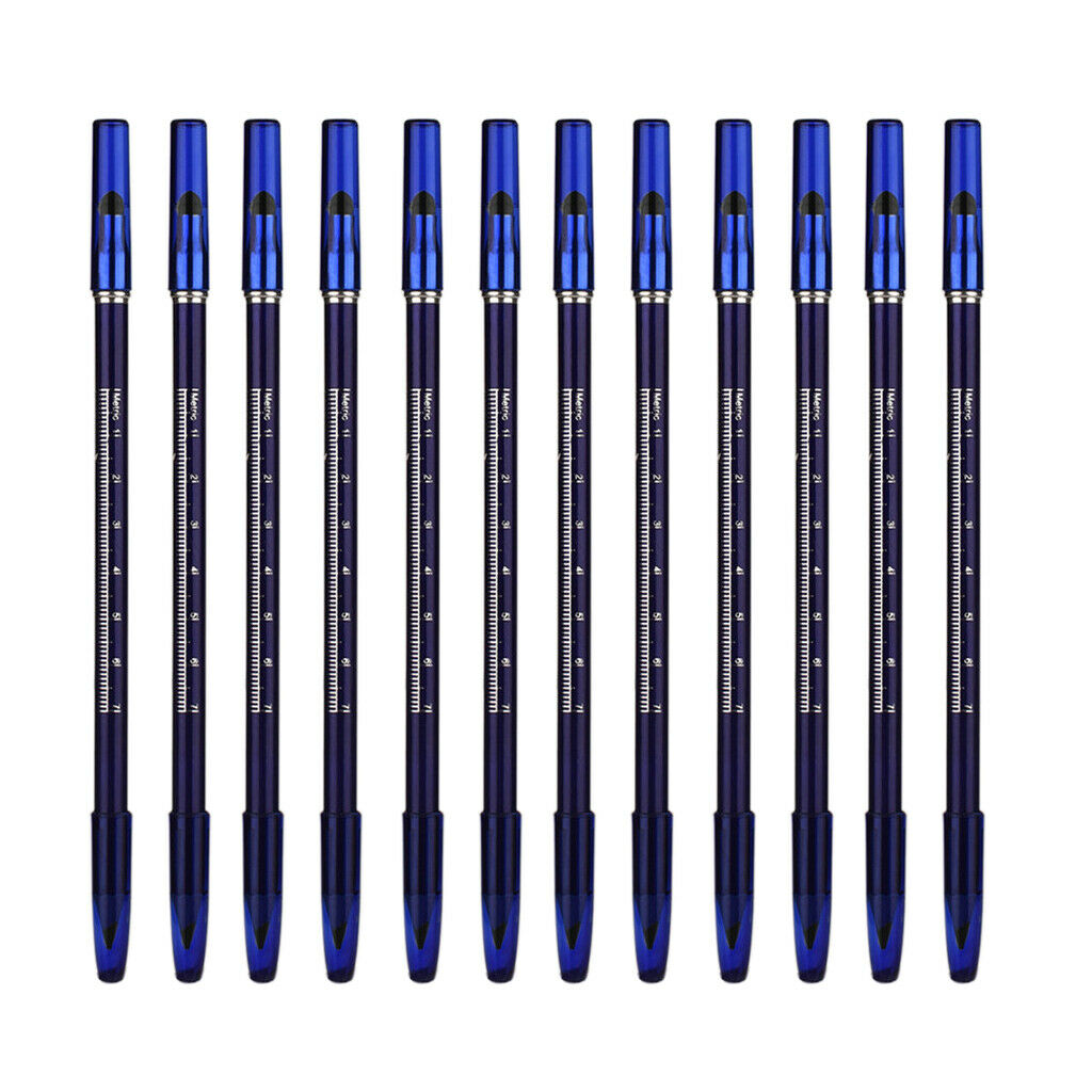 12Pcs/Pack Eye Brow Define + Fill Pencil Makeup Tool, Coffee - Waterproof and