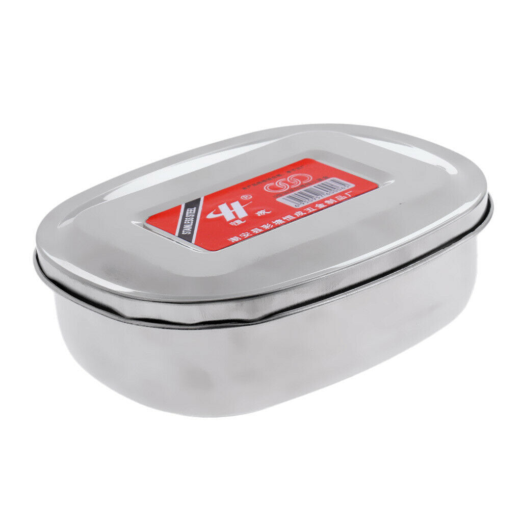 Pack 3 Stainless Steel Student Bento Lunch Box Dinner Food Container Small