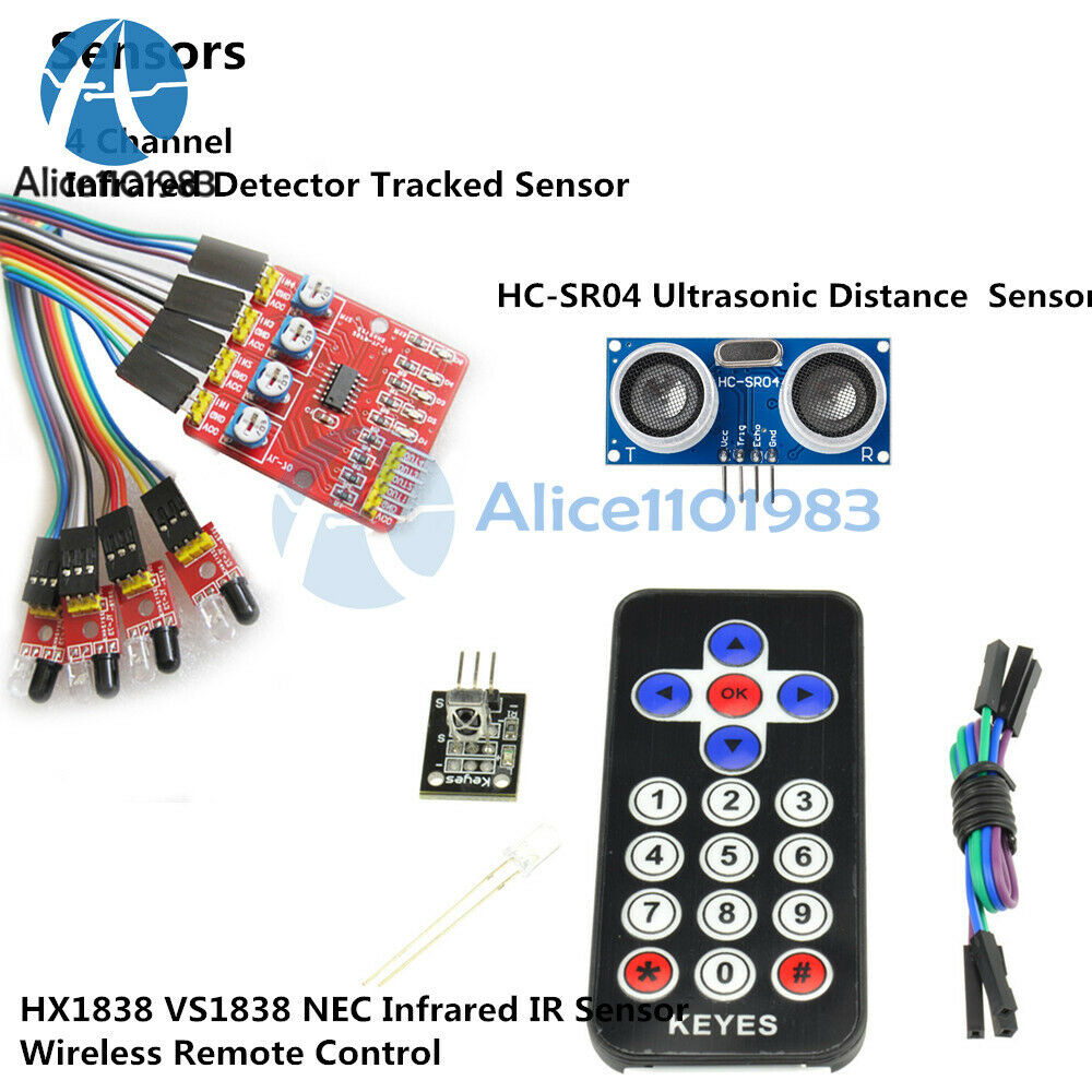 HC-SR04 Smart Car Kits + UNO R3+Nano V3.0 I/O Shield + L298N Motor Driver Kit