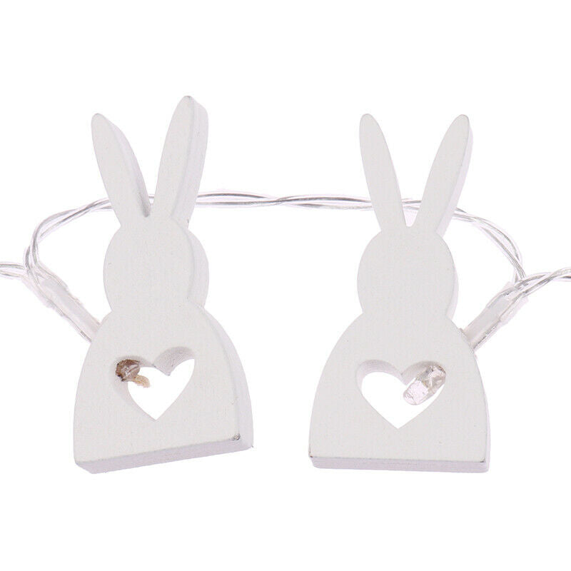 1M 10 LED Easter Party Decoration Wooden Easter Rabbit Strip Light Home D.l8