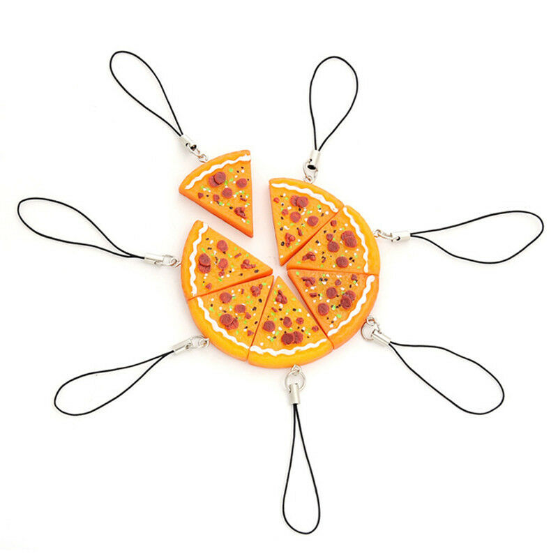 Pizza Pendant Keychain Keyring Best Friends Bag Key Ring Jewelry Tt