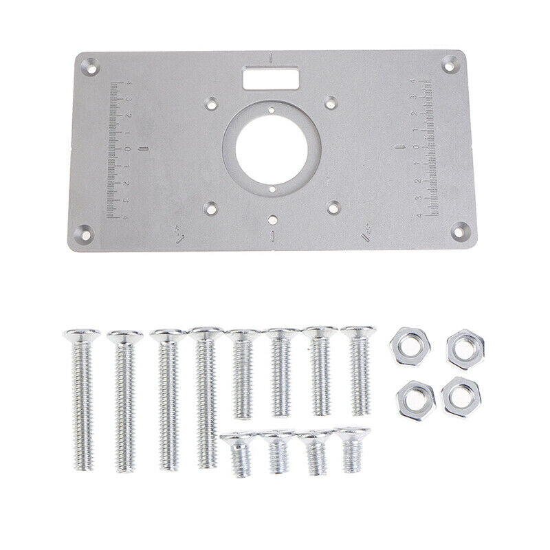 Aluminum Router Table Insert Plate 235 x 120 x 8mm With Ring For Woodworking XC