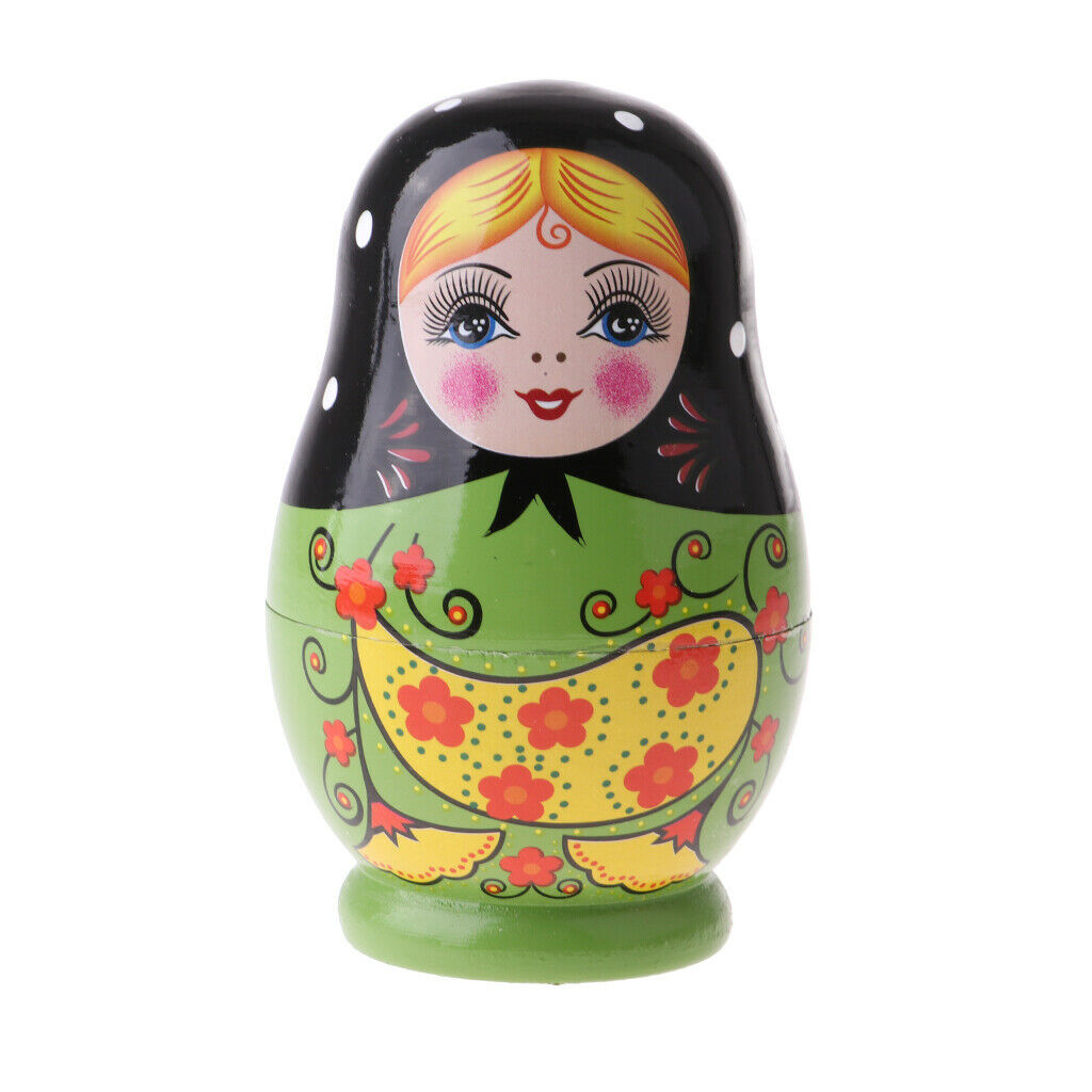 5 Pieces Wooden Russian Nesting for Kids Youth Matryoshka Home Ornaments