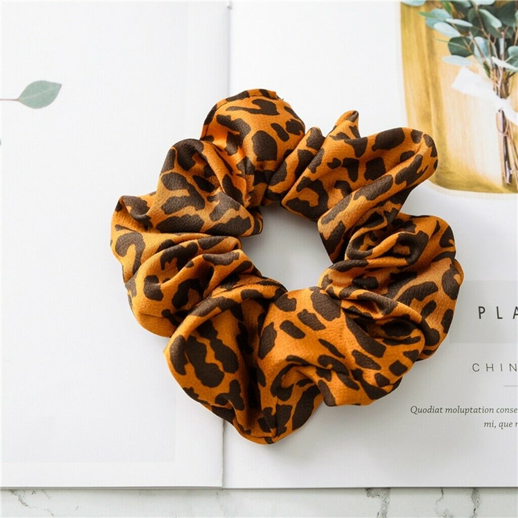 9x Womens Leopard Print Hair Scrunchies Rubber Hair Band Elastic Hair Ties
