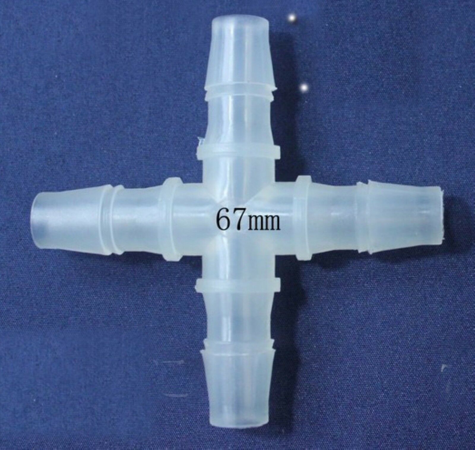 10PCS  5mm Equal Cross Barb Plastic Hose Tube Connection Joiner Adapter