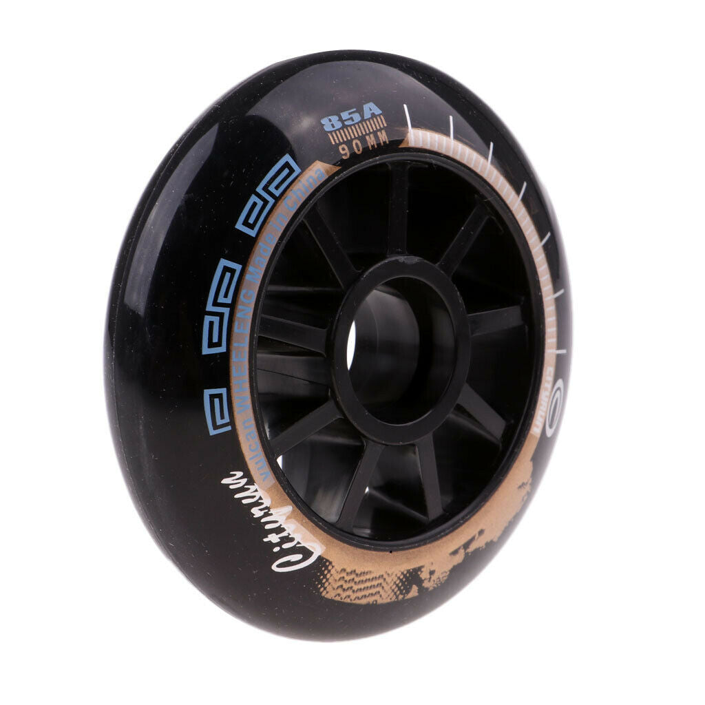 8X Speed Skating Wheels Outdoor Indoor Inline Skate Wheels Tool 90mm Black