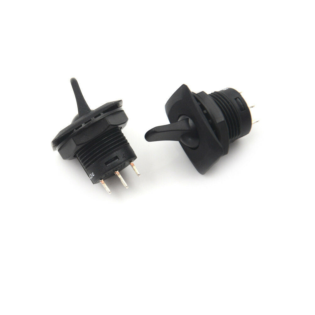 2pcs R13-402 Black 3Pin 2Position Maintained SPDT Round Toggle Switch B WF