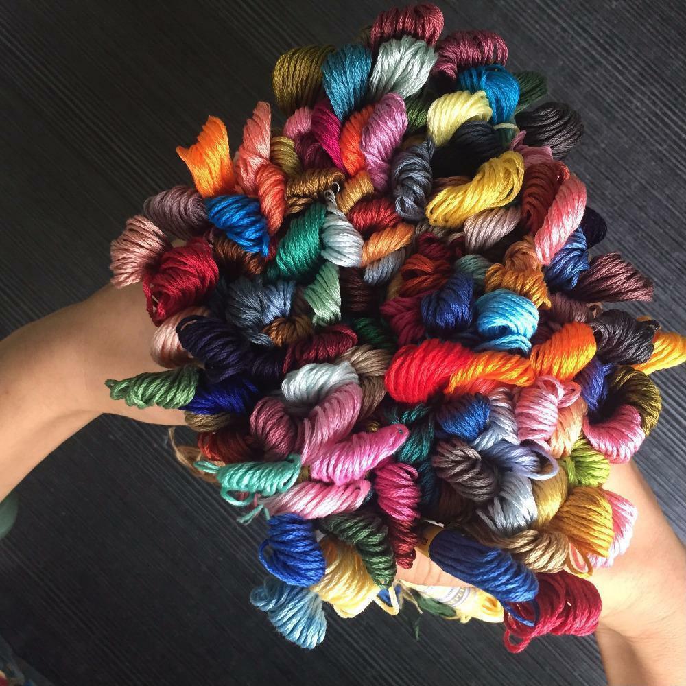 50 x Multi DMC Colors Cross Stitch Cotton Embroidery Thread Floss Sewing Skeins