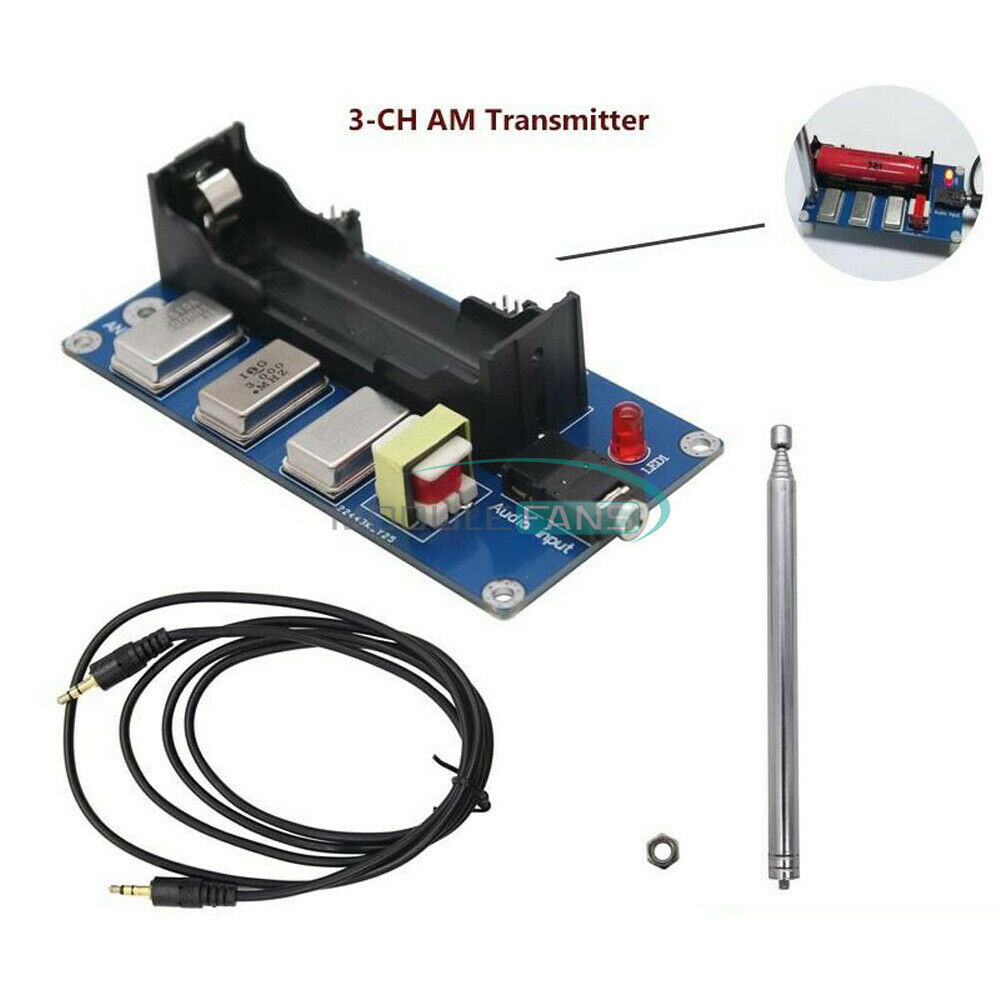 3-Channel AM Radio Transmitter w/ Antenna Audio Cable 1MHz 3MHz 5MHz Finished