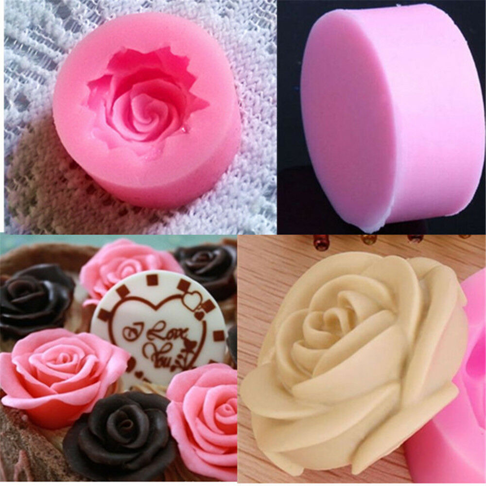 Mini Rose Flower DIY Fondant Cake Chocolate Sugarcraft Mold Cutter Silicone Tool