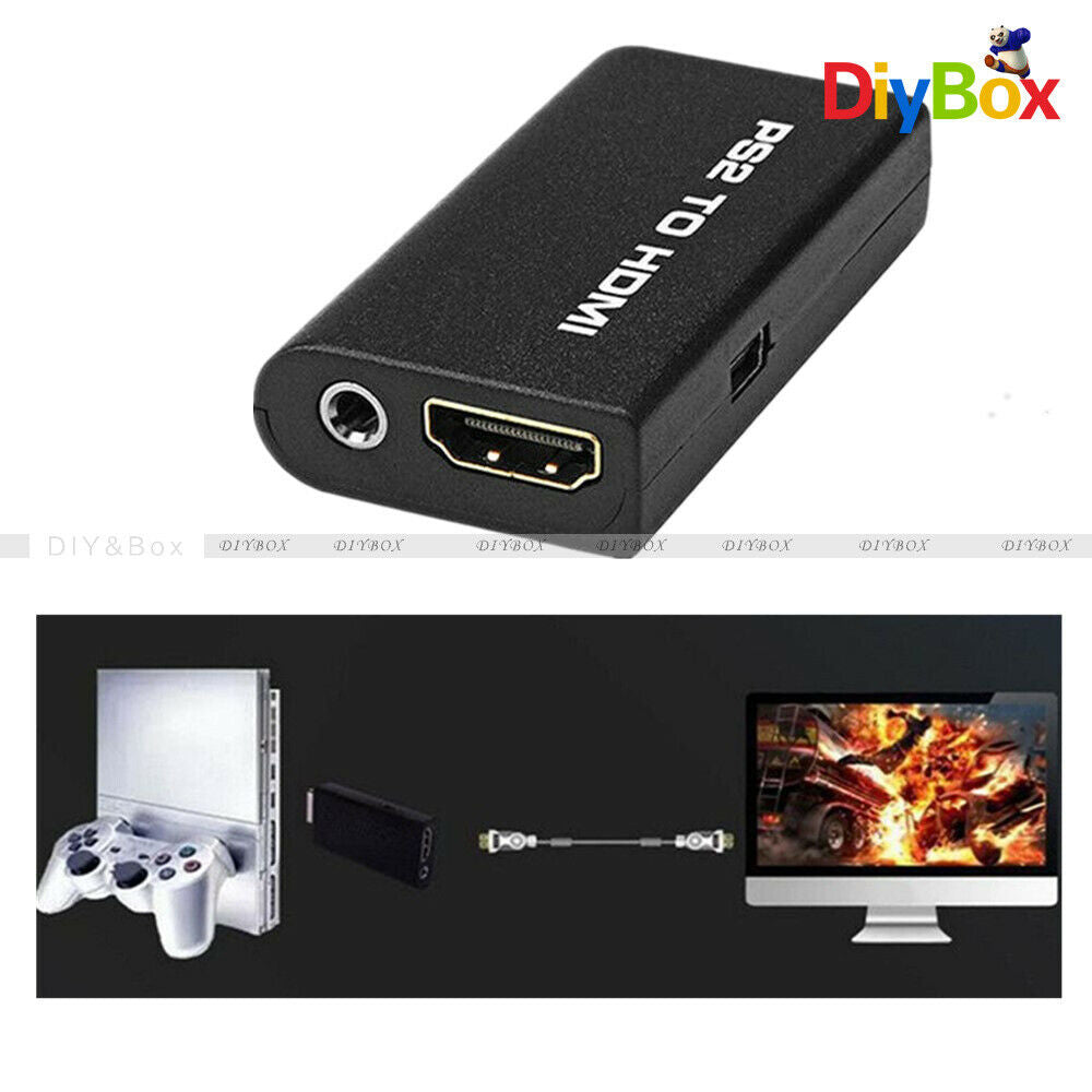 PS2 To HDMI Video Converter Adapter With 3.5mm Audio Output For HDTV Monitor
