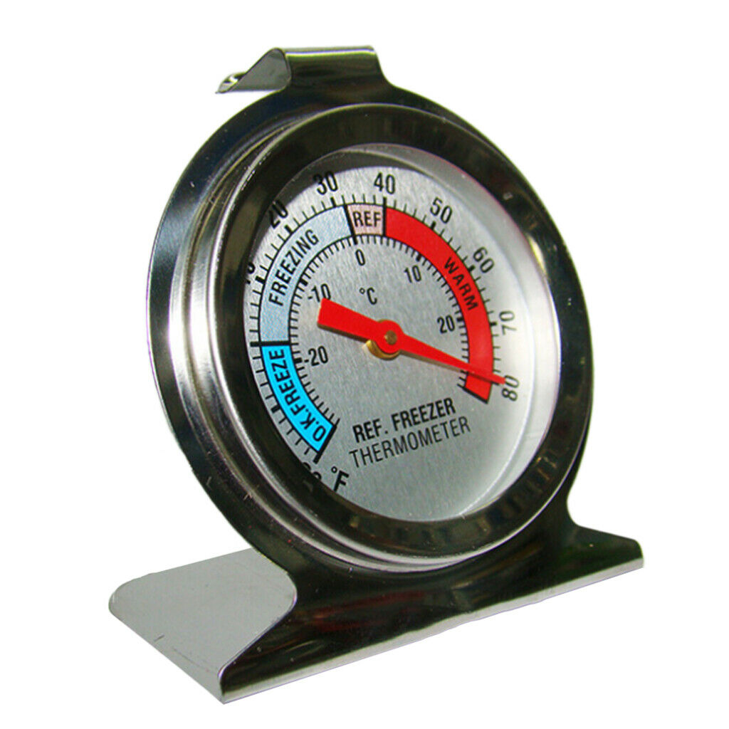 4X Kitchen Craft Stainless Steel Refrigerator & Freezer Dial Thermometer