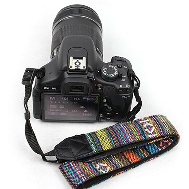 Retro Style Colorful Pattern Camera Shoulder Neck Sling Hand Strap for Cam x Ad