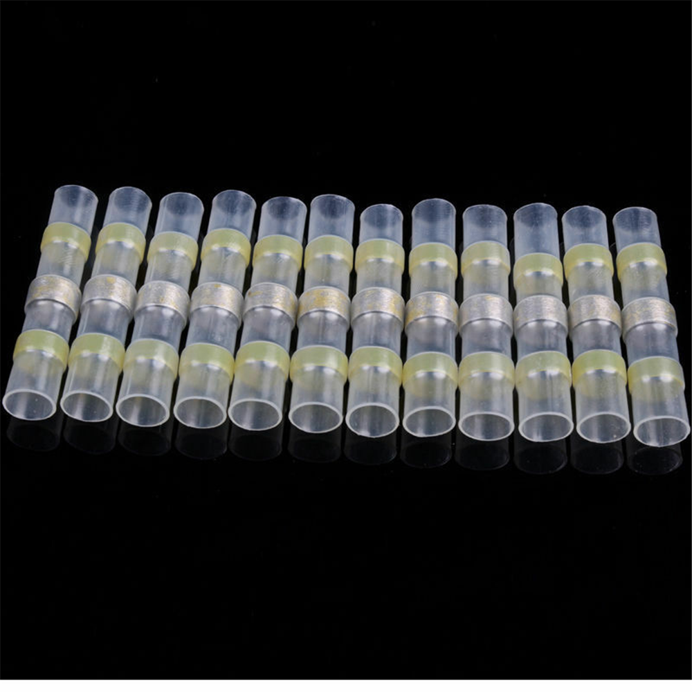 Yellow 12-10 AWG Heat Shrink Wire GA Gauge Solder Seal Connectors Terminals 30x