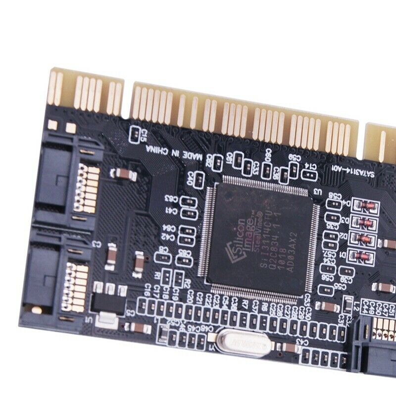 4 Ports PCI SATA Raid Controller Internal Expansion Card with Two Sata Cables,S6