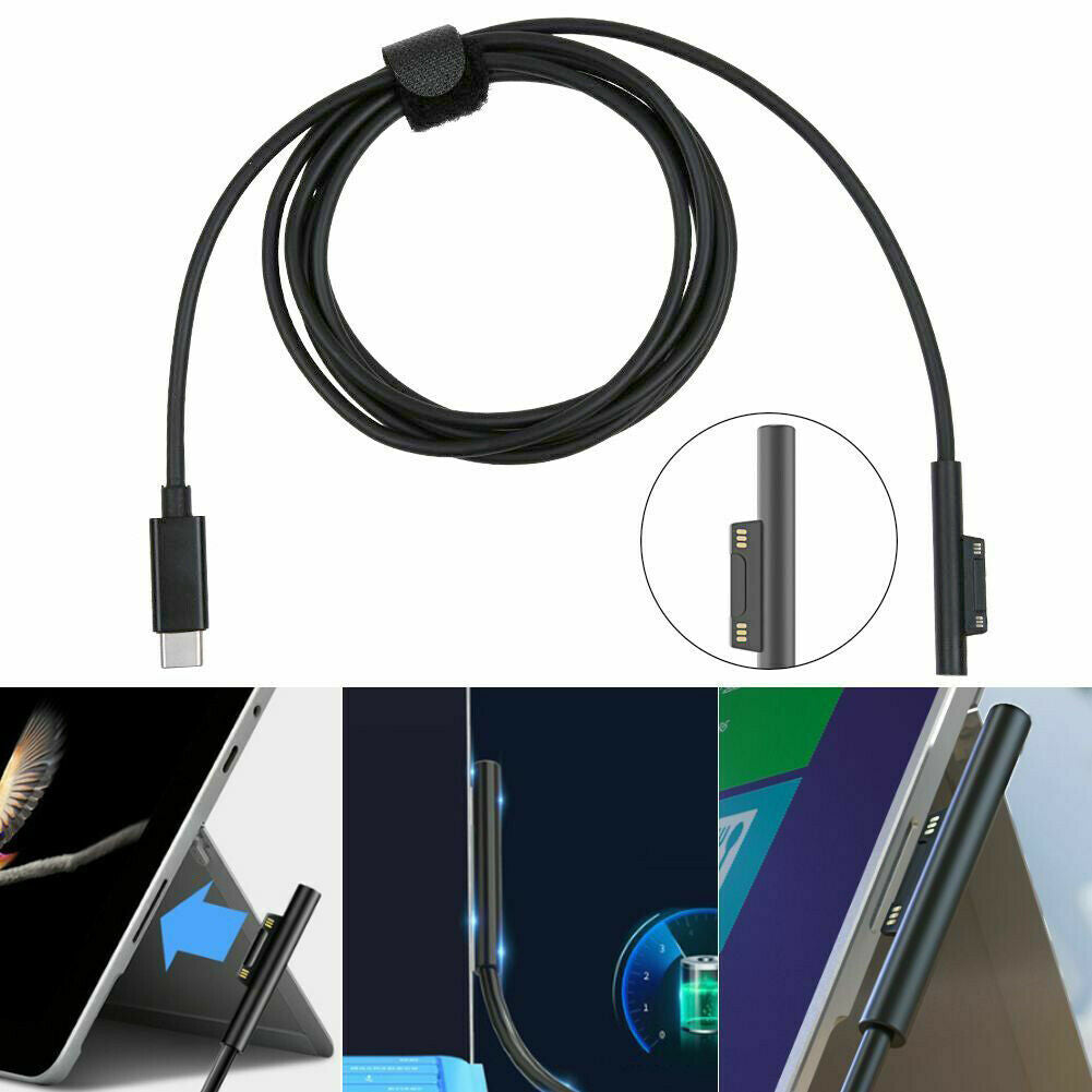 Type-C USB C Connector PD Charger Cable Fit for Microsoft Surface Pro 7 6 5 4 GZ