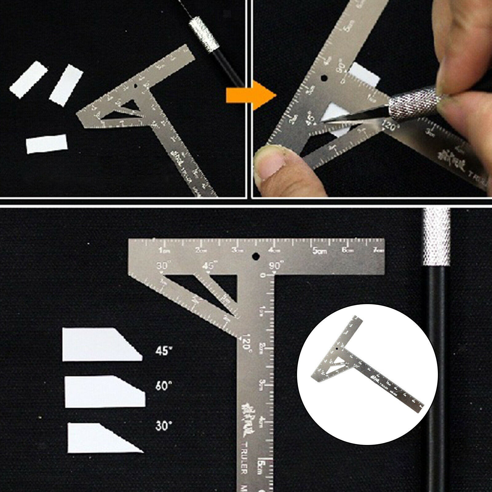 Hobby Transform Stainless Steel T-shaped Ruler Machine Upgrade Tool Modeling
