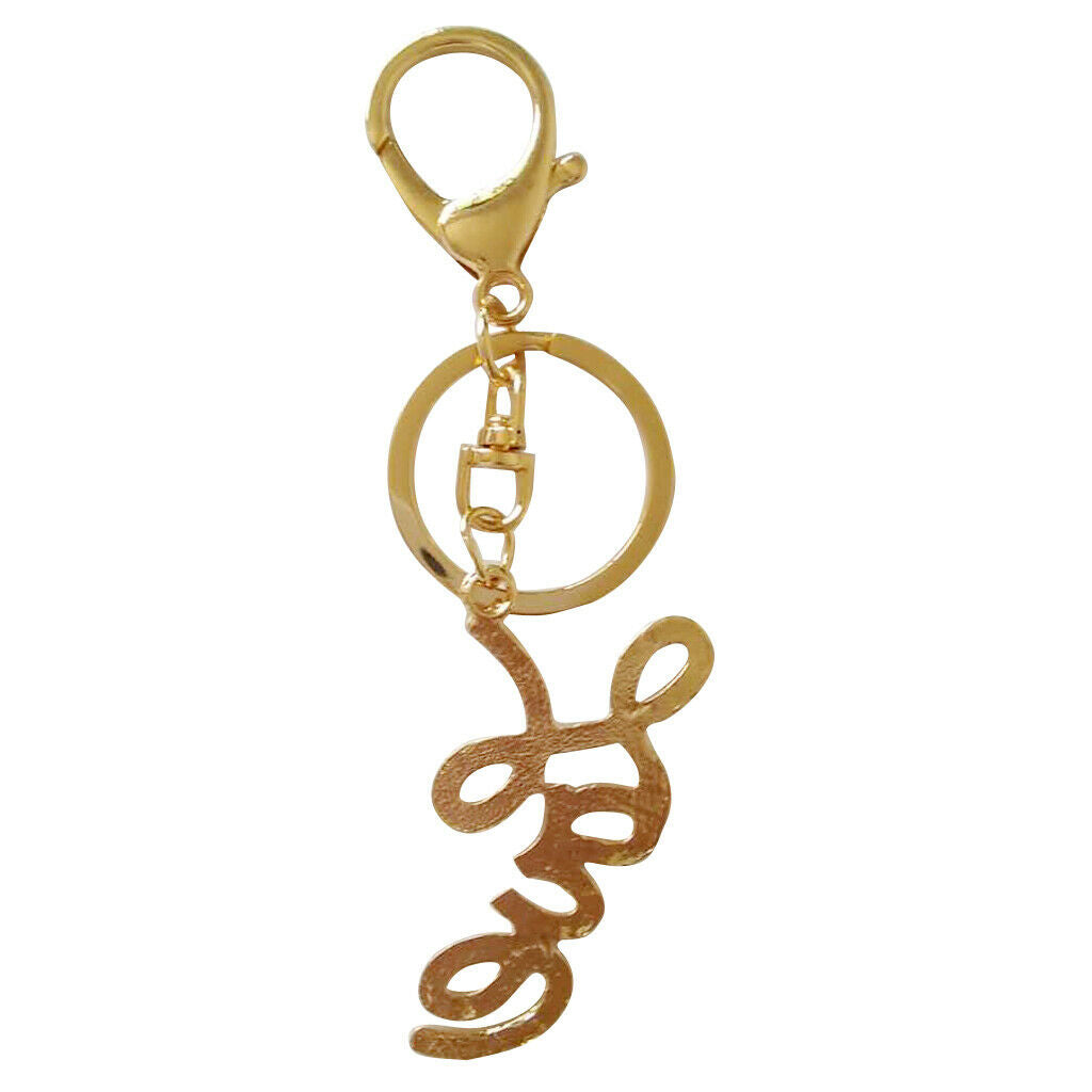 Shining White Stone Love Pendant Keychain Keyring Women Gift