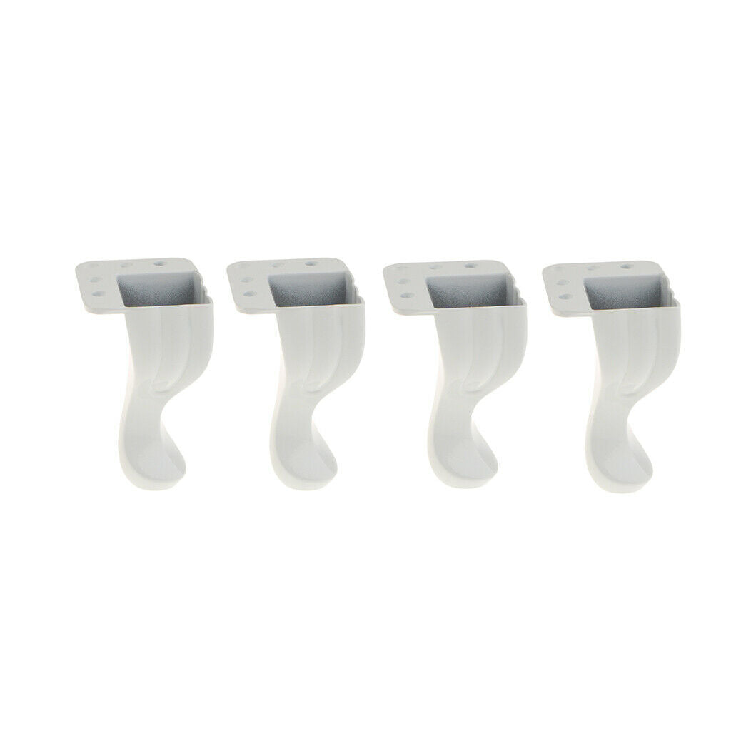 4x Sofa Leg Chair Couch Desk Table Feet Plinth Replacement H: 8cm White