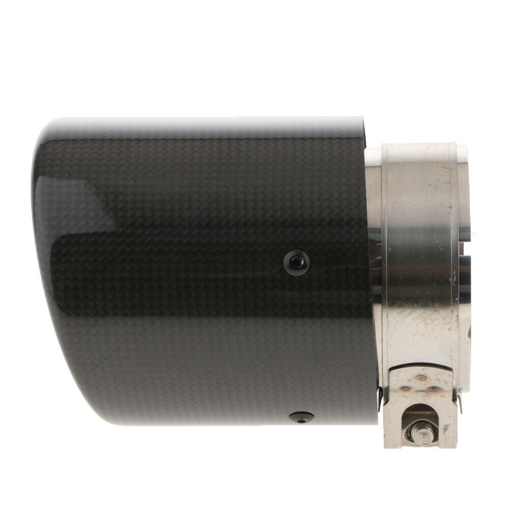 80-101mm Inlet Stainless Steel Exhaust Pipe Tip Tail Muffler Silencer, Black