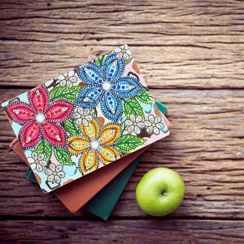 DIY Special Shaped Diamond Painting Flowers A5 Notebook Diary Book 60 Pages