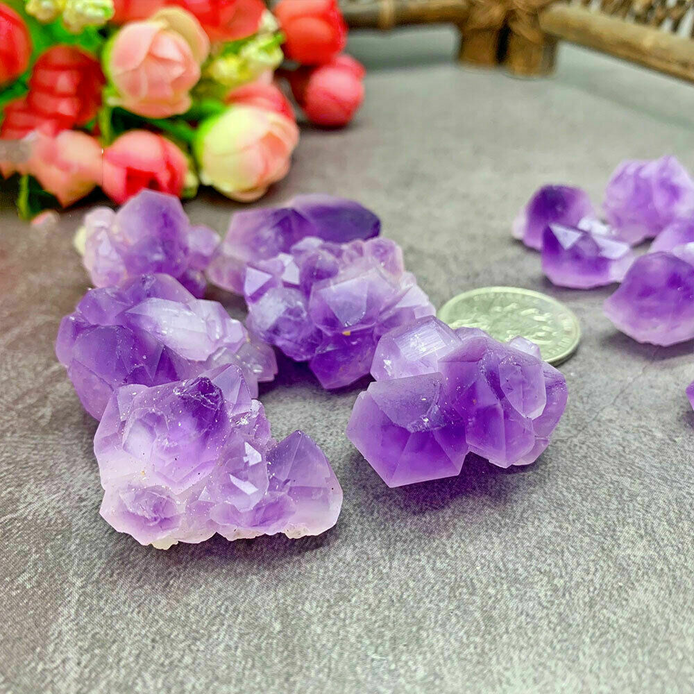 100g Natural Skeletal Amethyst Gravel Rock Raw Crystal Quartz Healing Stone DIY