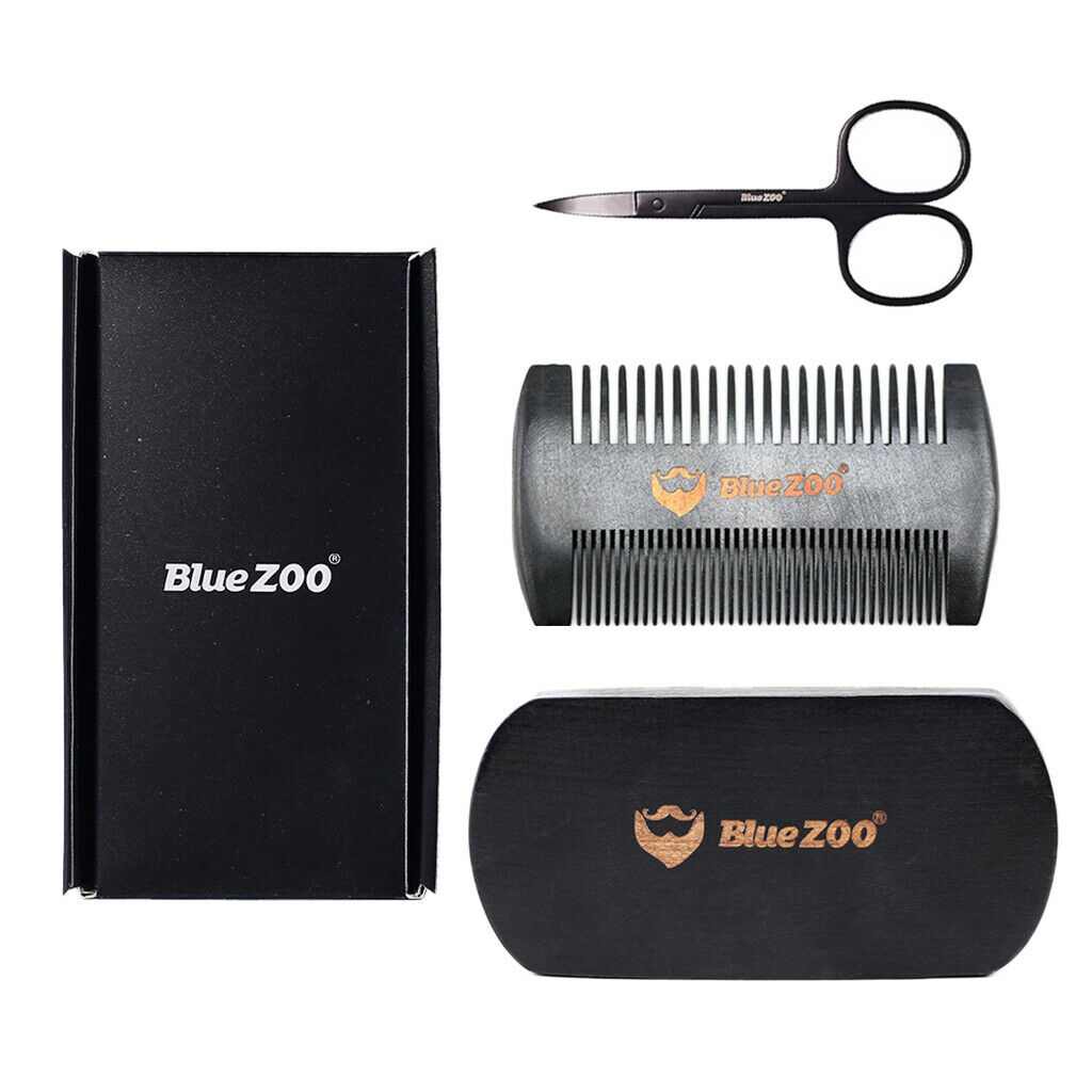 2 Set Mens Beard Grooming Kit with Comb Scissors Brush Set for husband