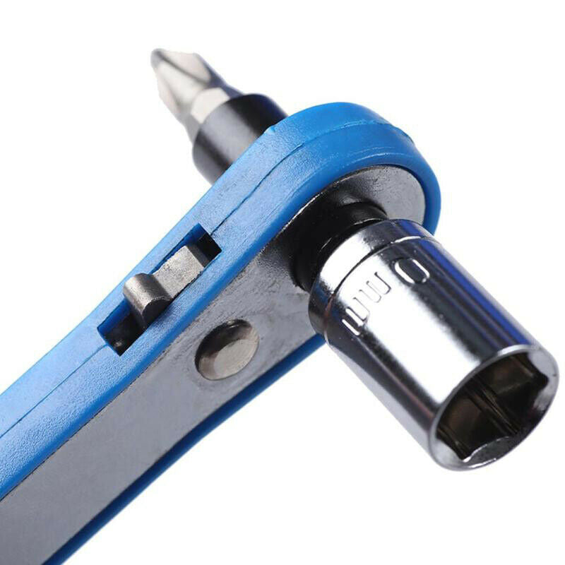 Mini portable Screwdriver Ratchet Handle Adjustable 1/4 inch Hex Drive Bits