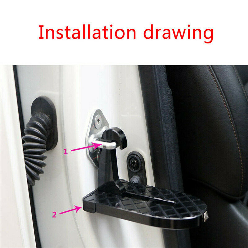 2Pcs Folding Car Door Latch Hook Step Foot Pedal Ladder For SUV Jeep Truck Roof