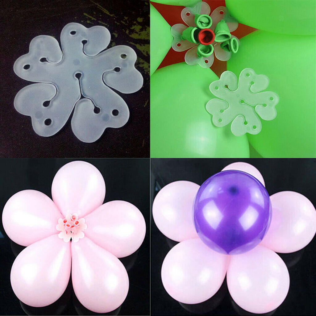50pcs Flower Shape Balloon Clip Tie for Wedding Party Decoration