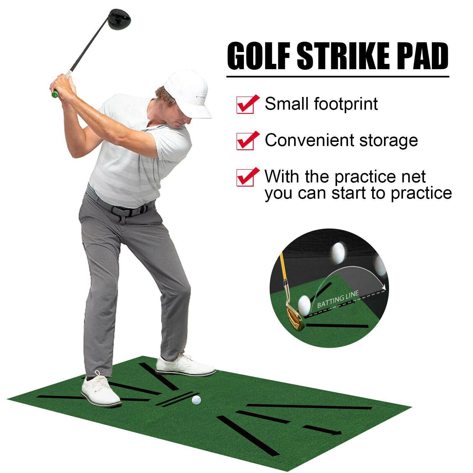 Premium Golf Mat 12“x24“ Aids Pad for Indoor & Outdoor Backyard Chipping