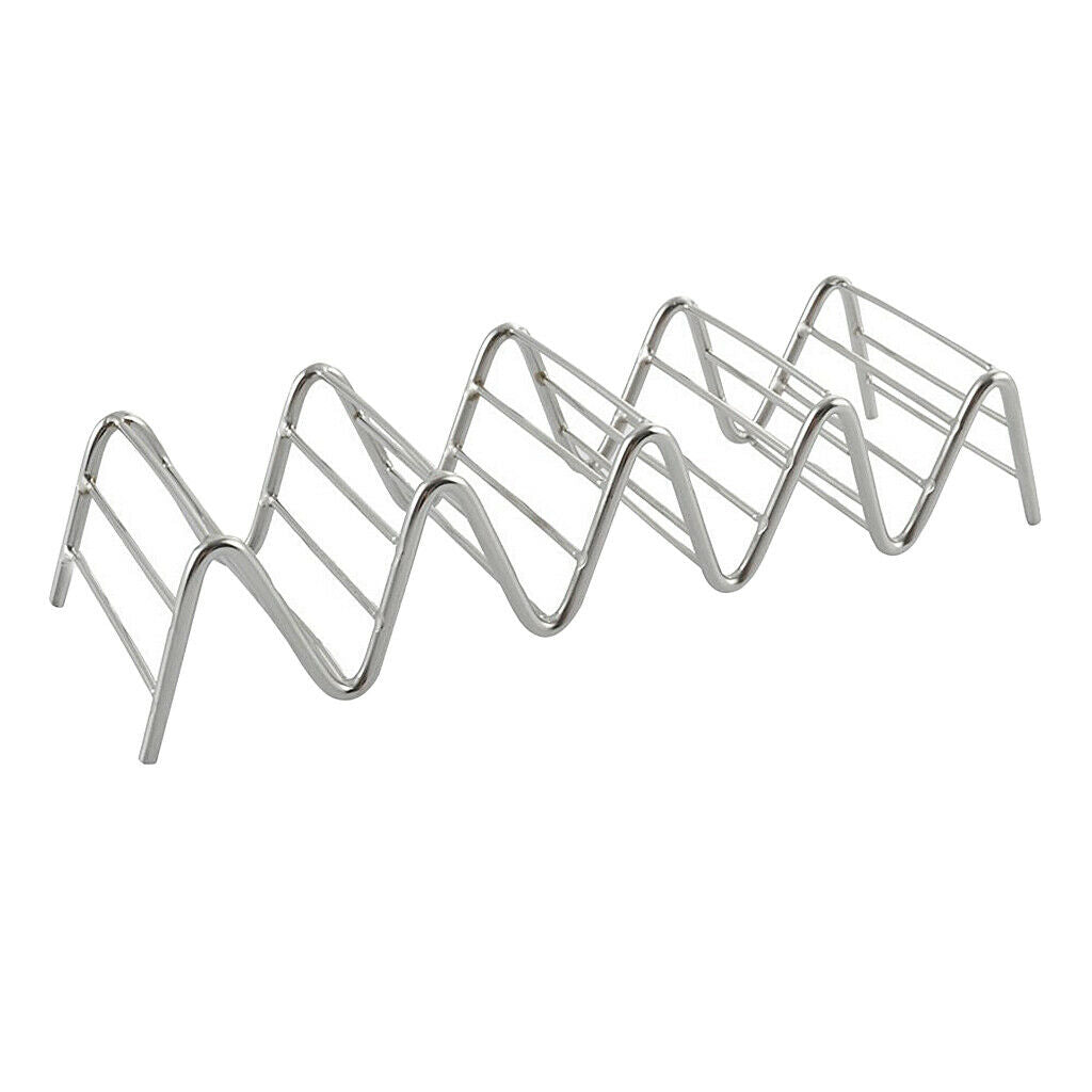 2x Taco Holder Stainless Steel -Taco Rack/Shells/Tray Serving Tray 4~5 Slots