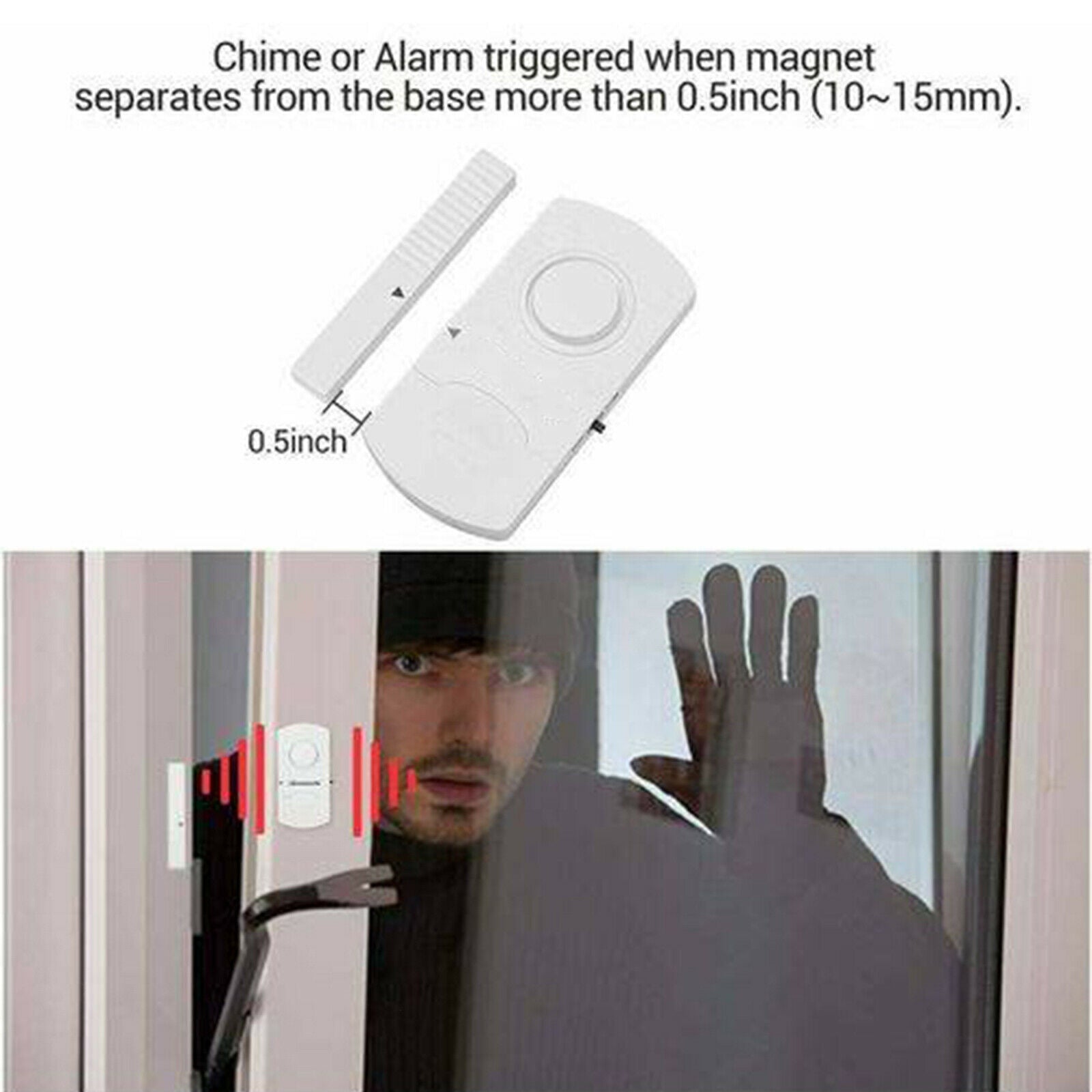 4pieces Household Security Burglar Alarm Magnetic Sensor Alarm 130 Decibel