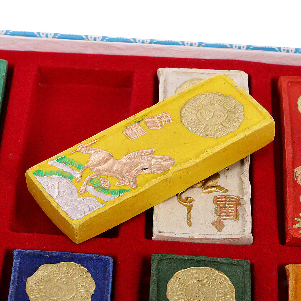 Ink Stick Asia Old Zodiac Chinese Style Painting Calligraphy Tool Multicolor