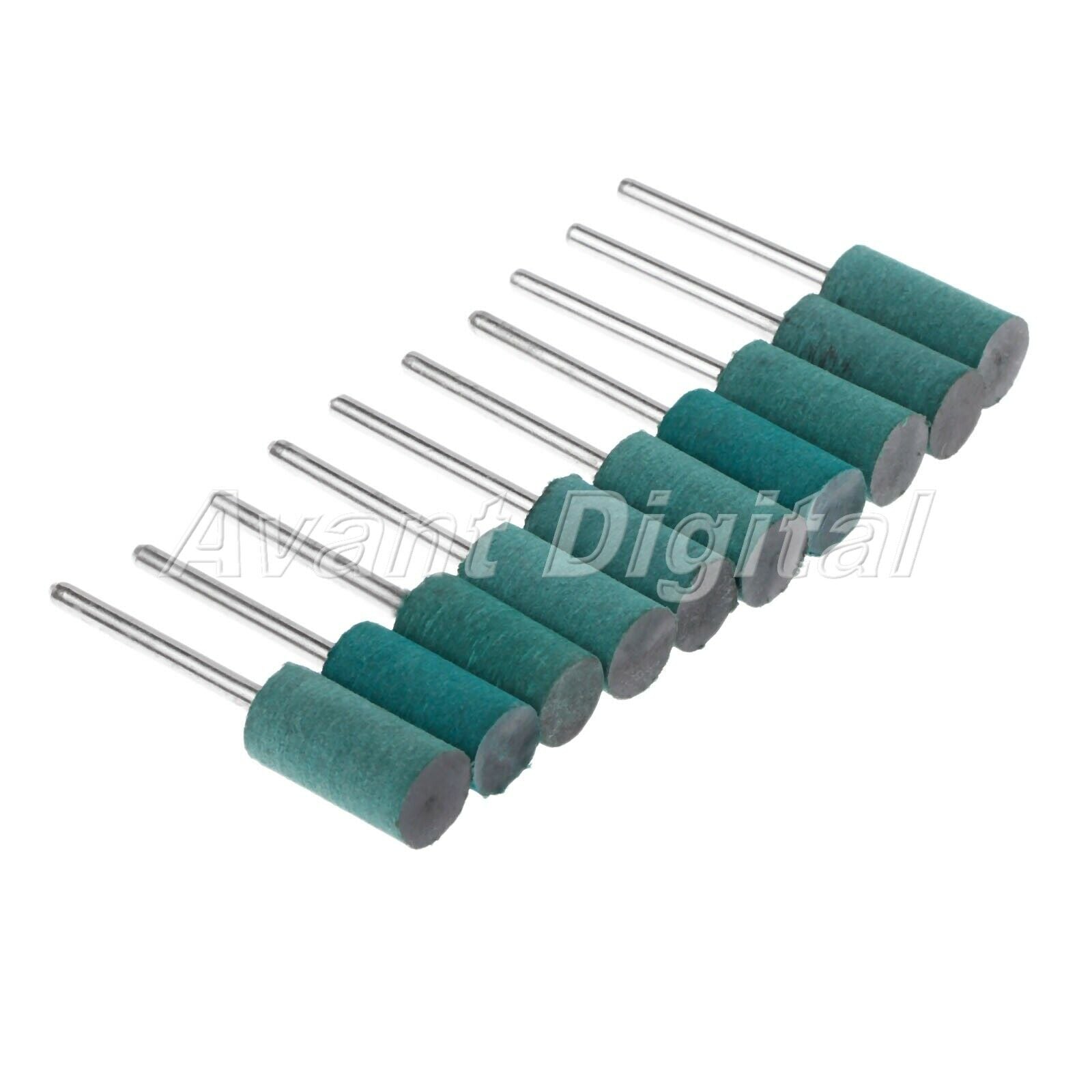 Diamond Cylindrical Grinding Head Rubber 3.0mm/1/8inch Shank 10mm/0.39inch 10X
