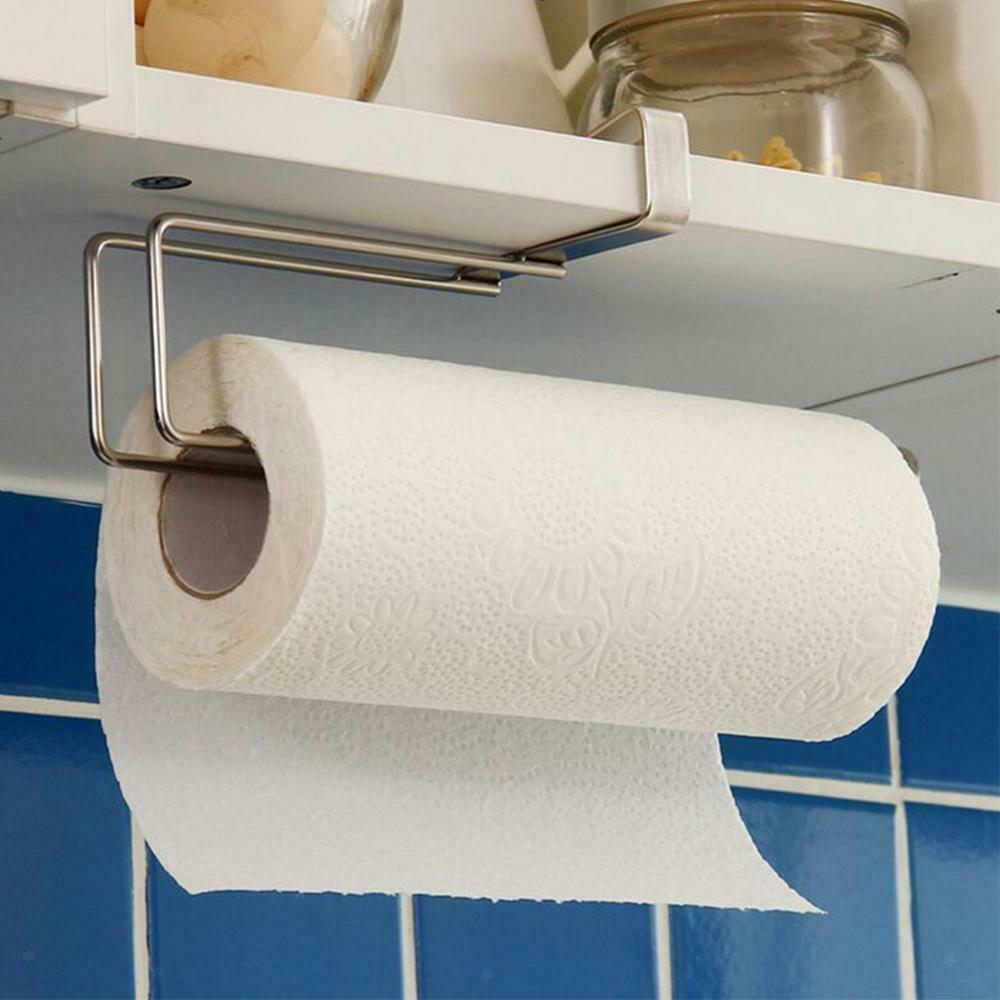 Durable Stainless Steel Kitchen Roll Holder Cupboard Paper Towel Holder