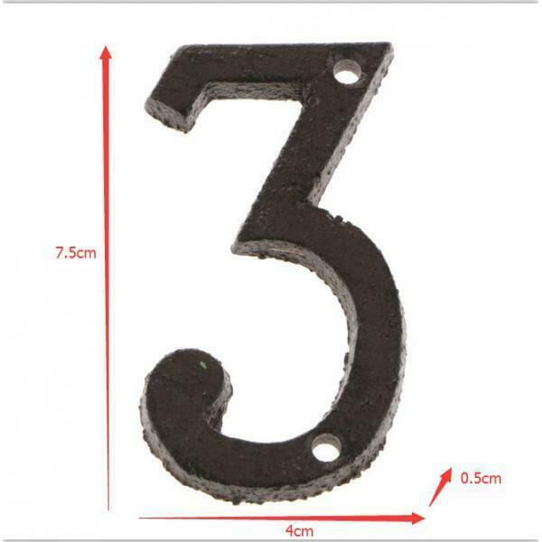 10pcs Digits 0-9 Cast Iron Metal Plate Sign Plaque for House Address Garden