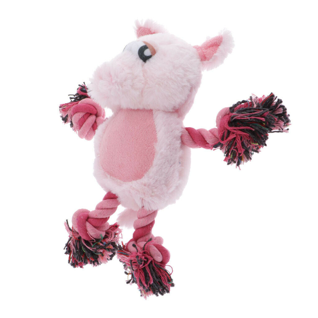 Cute Cartoon Animals Shape Pet Chew Plush Toys For Pet Dogs Pink Rabbit