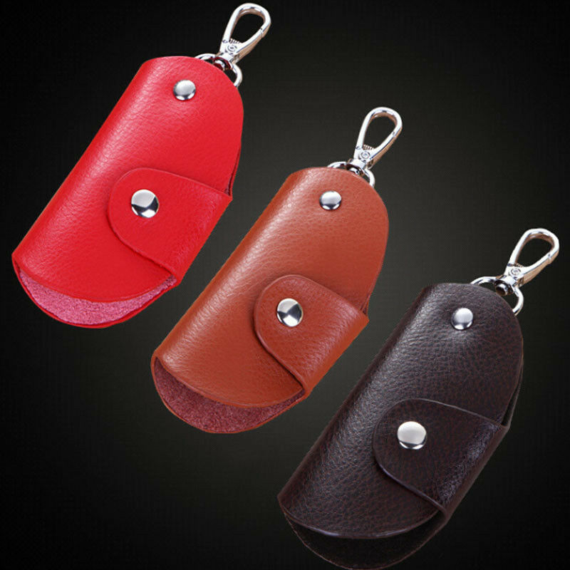 cowhide leather car key bag wallet multi function case housekeeper holderBDAU