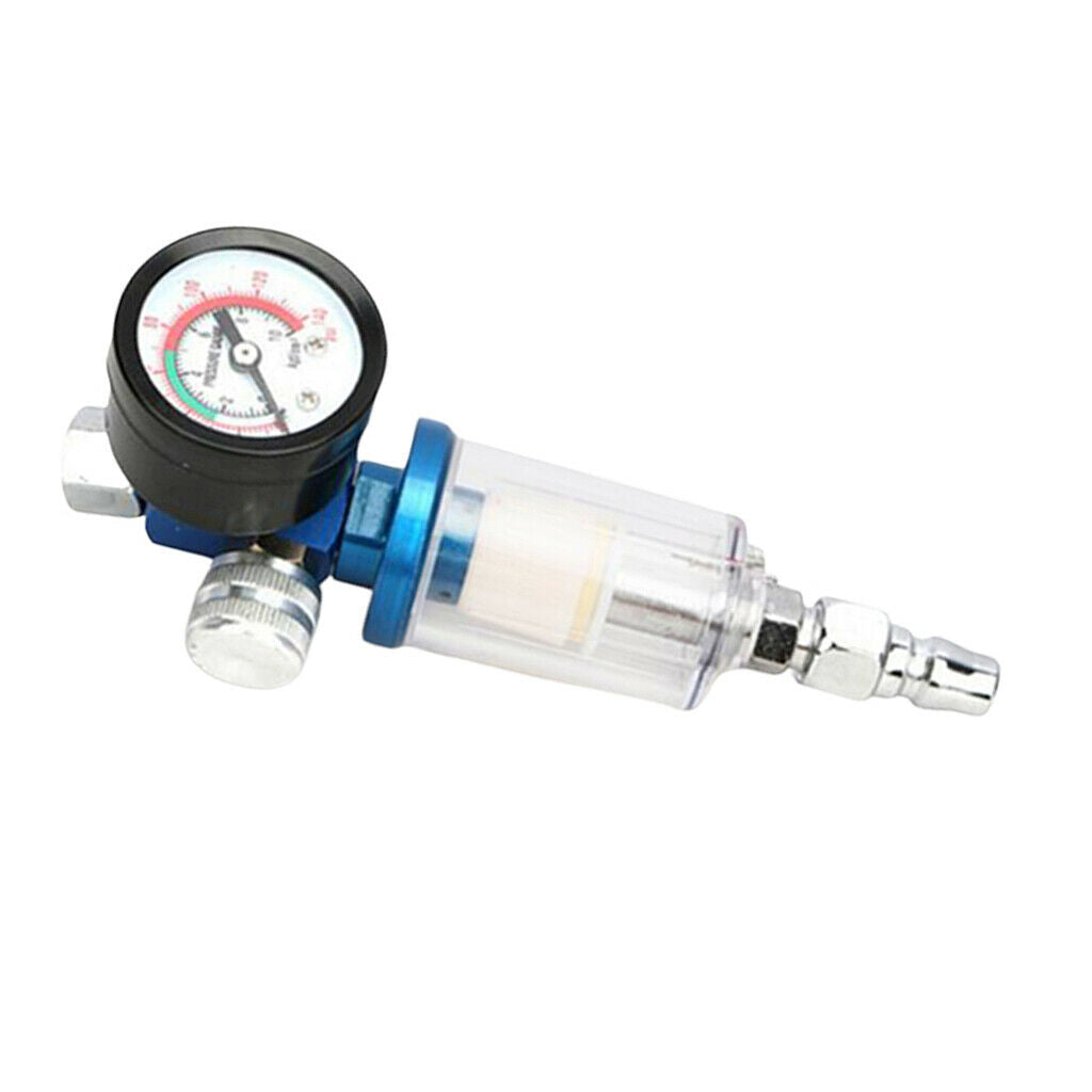 1/4" Pneumatic Air Filter Regulator w 43mm Pressure Gauge Easy to Install