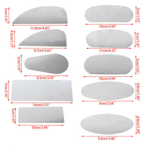 10X Pottery Clay Steel Scraper For Polymer Steel Cutter Ceramic Serrated Tool.DD