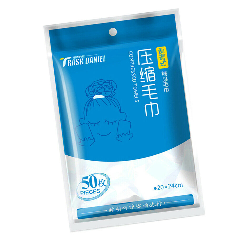 50 Pieces Disposable Compressed Facial Towel Tablets Compact Tissue Paper