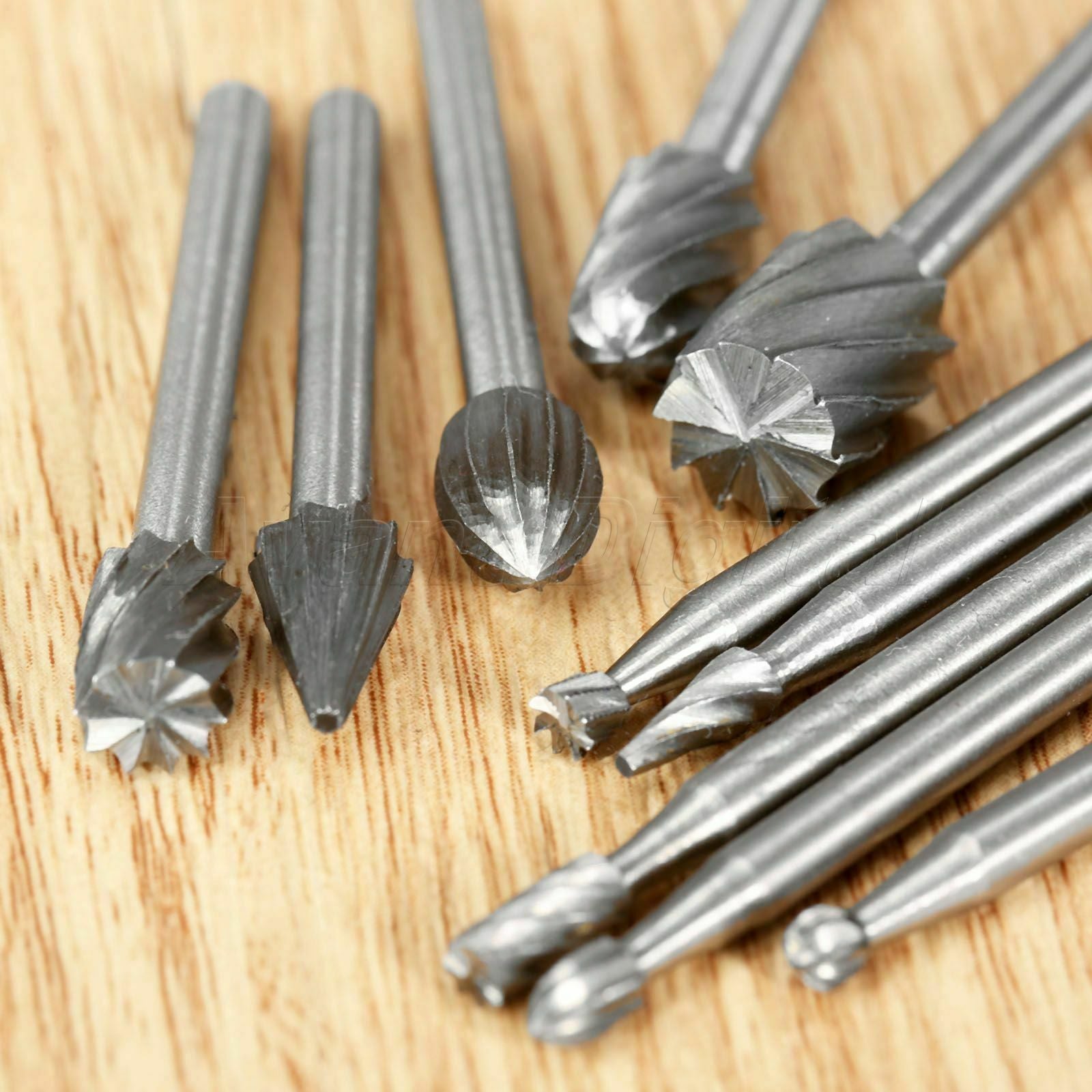 3mm HSS Grinding Bits Burr Rotary File & Drill Locator Chamfering Carving Tool