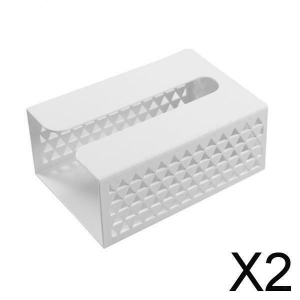 2X 1Pcs Tissue Box Napkin Toilet Paper Holder Box Case Bathroom White