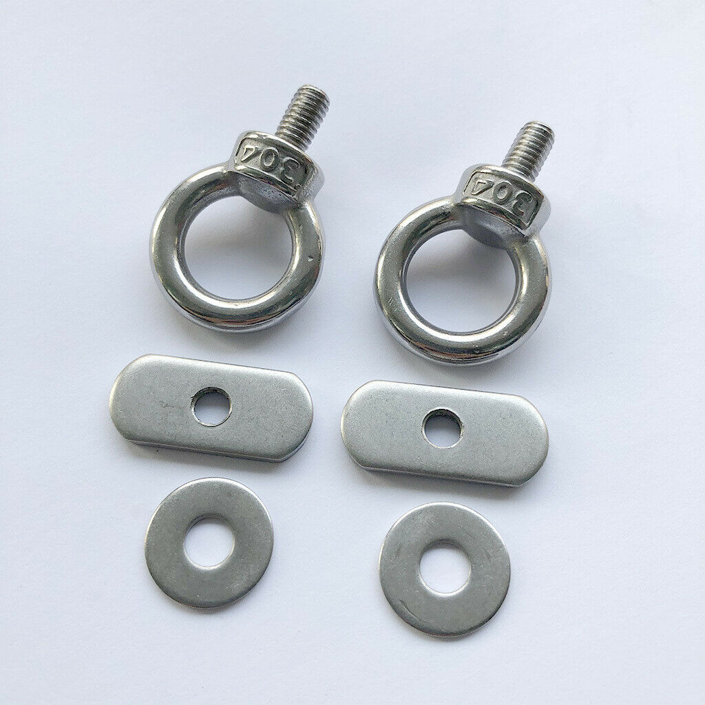 2Pcs Stainless Steel Marine Boat*Kayak Track Rail Screws Eyelet Accessories