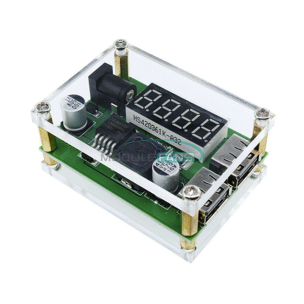 Buck Module DC-DC 9V 12V 24V 36V to 5V 3A Car Voltage Dual USB Converter+Case
